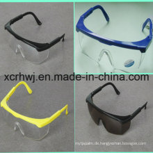 Transparente Linse mit gelber Rahmen Sicherheitsbrille (HL-016), Schutzbrille, Brille, Ce En166 Schutzbrille, PC-Objektiv Sicherheitsbrille